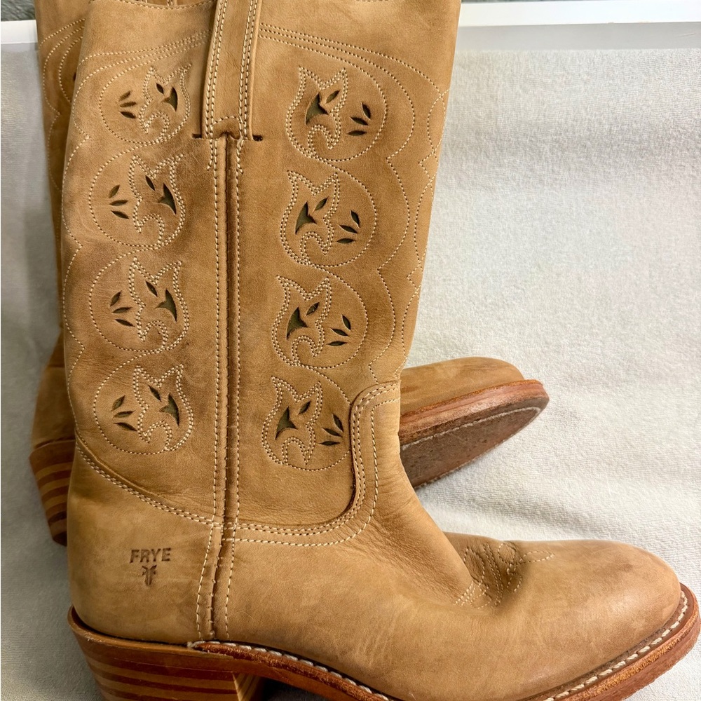 Vintage Frye Campus Western Boots Leather Rare size 9 1/2 9.5